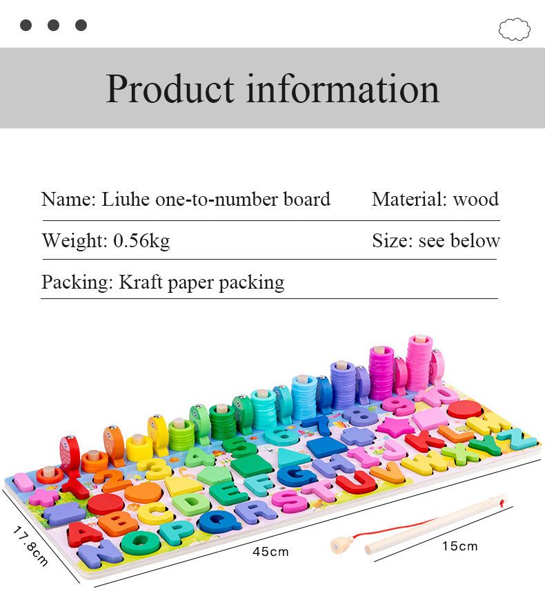 (6-in-1) Wooden Cognition & Learning Board