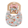 Linen Cotton Double-Sided Headband & Bib Set