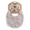 Linen Cotton Double-Sided Headband & Bib Set