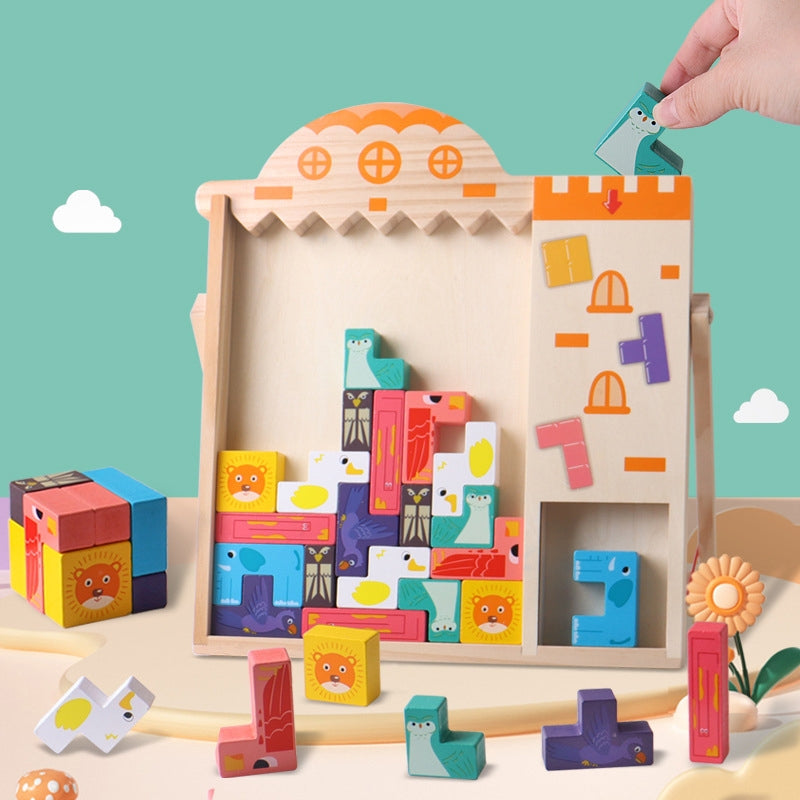 Stacking Building Blocks Board Puzzle