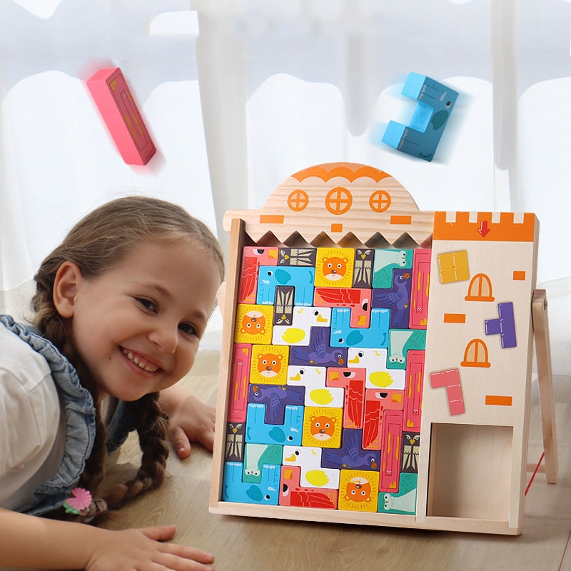 Stacking Building Blocks Board Puzzle