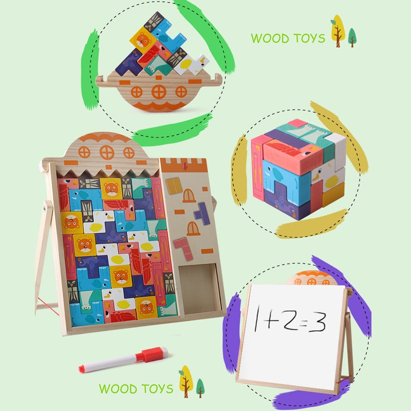 Stacking Building Blocks Board Puzzle