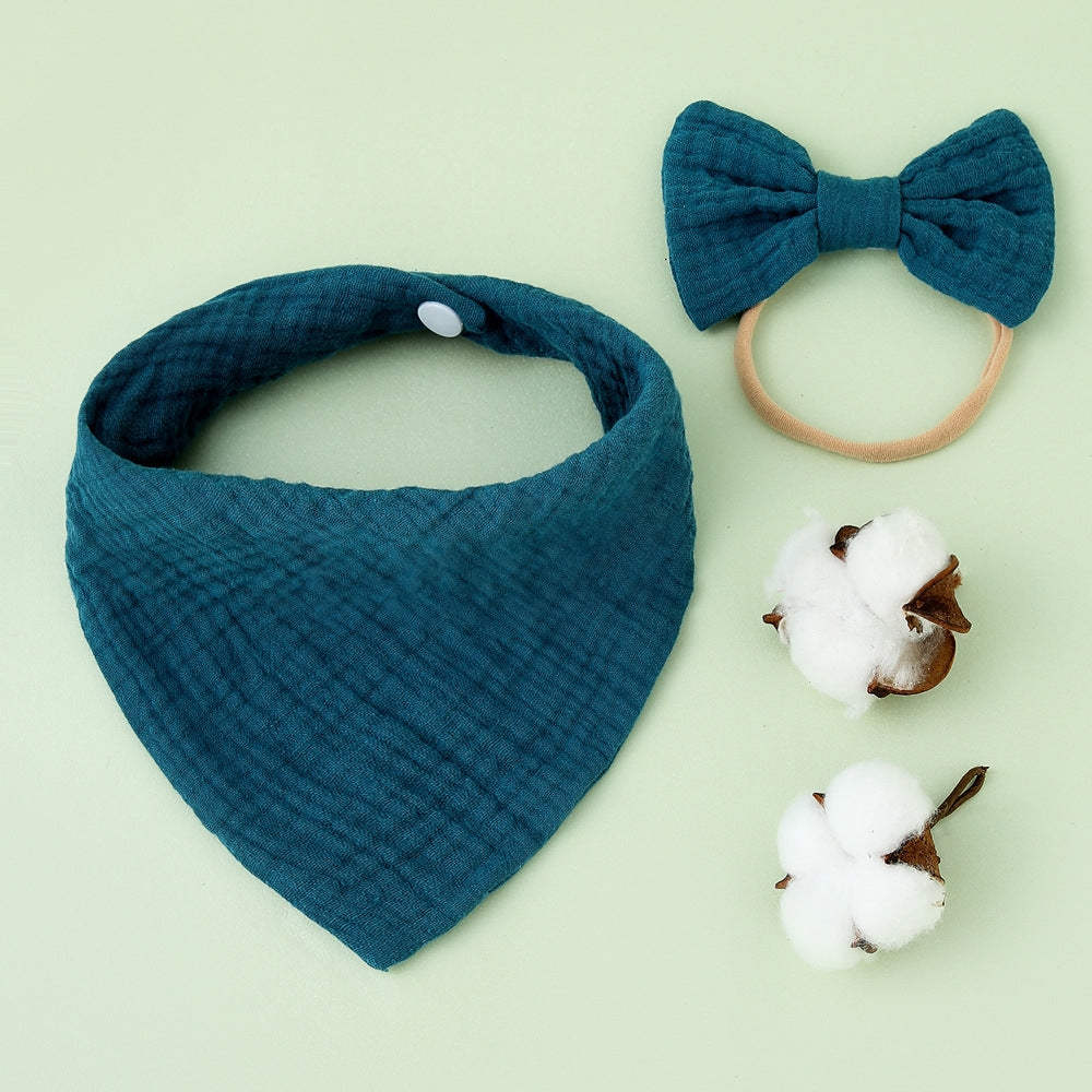 Cotton Bib & Headband Set