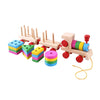 Wooden Train Pulley with Stacking Shapes