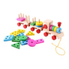 Wooden Train Pulley with Stacking Shapes