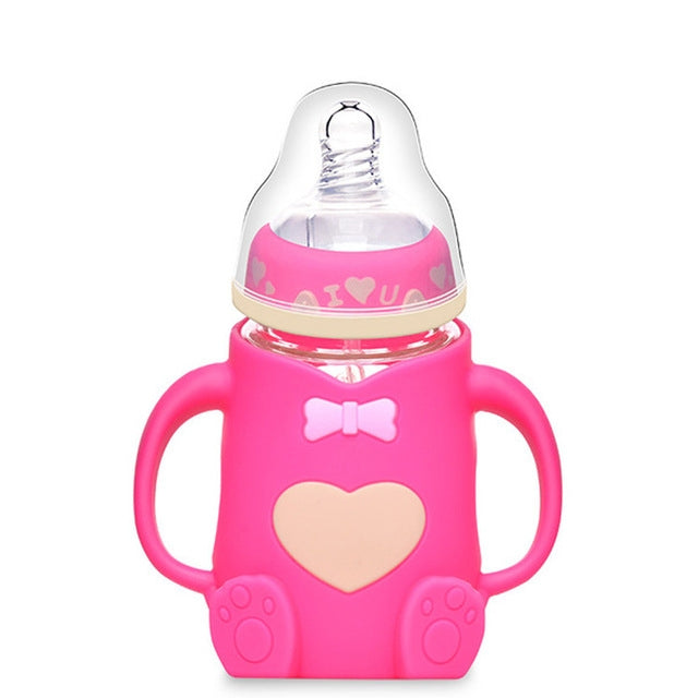 Glass Baby Bottles with Silicone Top