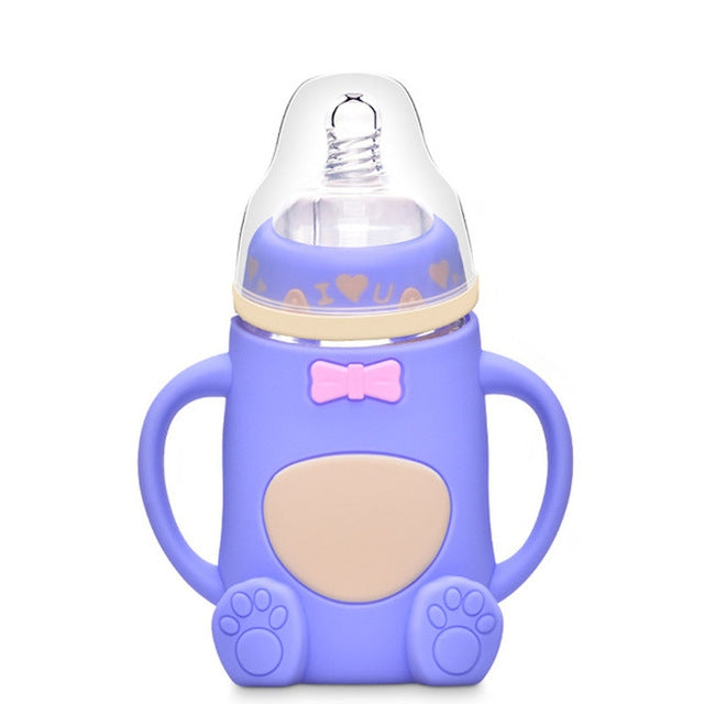 Glass Baby Bottles with Silicone Top